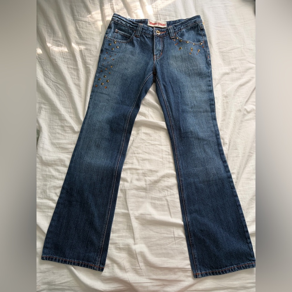Low Rise Blue Women's beaded  Jeans
